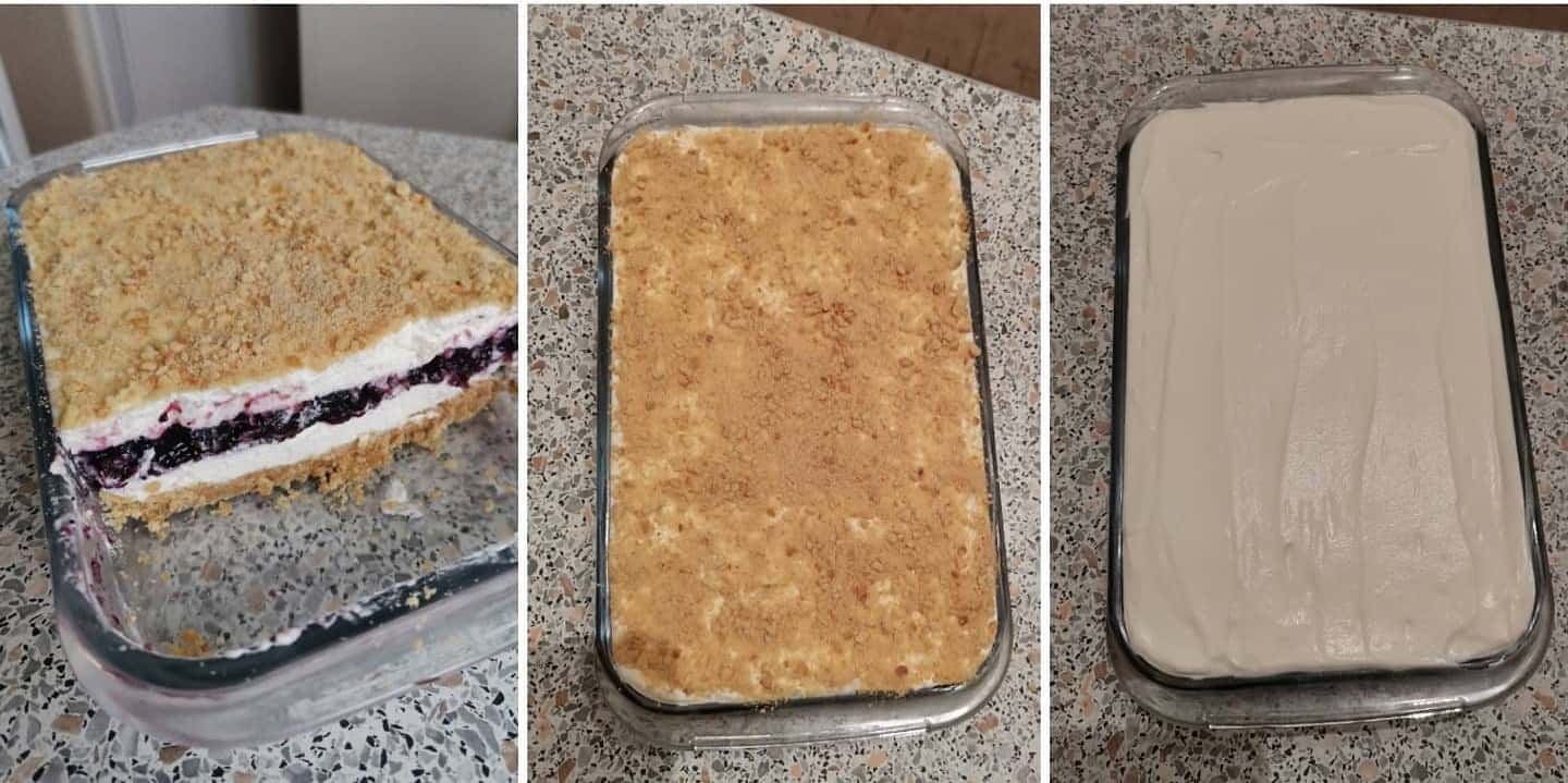 Frischkäse-Beeren-Kuchen OHNE Backen: unglaublich zartes und luftiges Dessert, das recht schnell und einfach zubereitet wird und sofort gegessen wird.