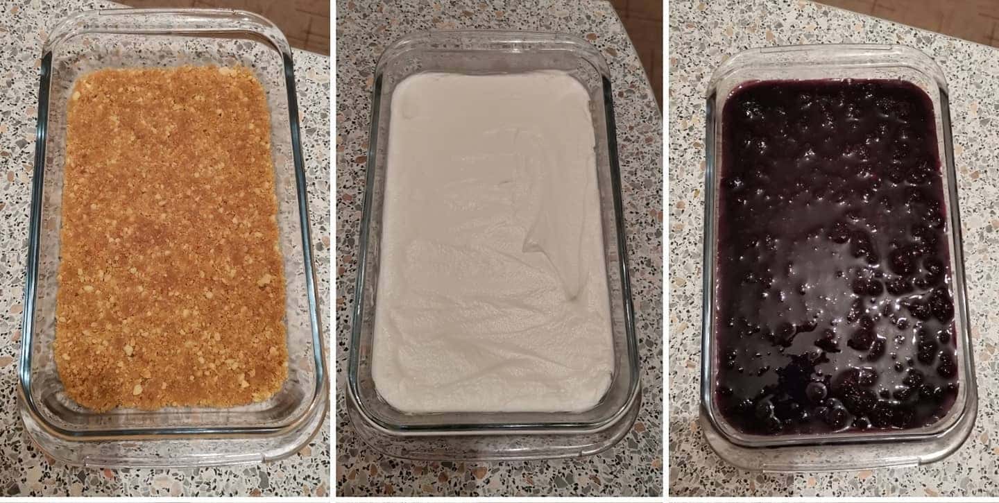 Frischkäse-Beeren-Kuchen OHNE Backen: unglaublich zartes und luftiges Dessert, das recht schnell und einfach zubereitet wird und sofort gegessen wird.